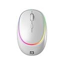 Portronics Toad IV Bluetooth Mouse with 2.4 GHz Wireless (Dual Connectivity), Rechargeable, Connect up to 3 Devices, RGB Lights, Adjustable Optical DPI, for Laptop, PC, Tablet, Smartphone (White)