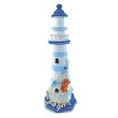 Breakwater Bay Chet Nautical Stripes Lighthouse w/ Crab Wood in Blue/Brown/Gray | 12.25 H x 4 W x 4 D in | Wayfair BE8CE638FC5E45C4A537D5A72FF13F56