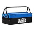 KHADIJA Metal 3 Compartment Double Handle Big Storage Professional Tool Box (BLUE BLACK)