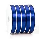 Double Face Satin Ribbon for Gift Wrapping (100 Yards 2cm Width) DIY Ribbons for Crafts Christmas Wedding Party Celebration Supplies Cake Decoration Ribbon Cutting Ceremony Kit (Blue 100 Yards)