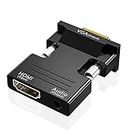 RuhZa HDMI to VGA Adapter Converter with 3.5mm Audio Jack, Active Female HDMI to VGA Male 1080p Video Dongle Adaptor for Laptop PC PS3 Xbox STB Blu-ray DVD TV Stick Roku