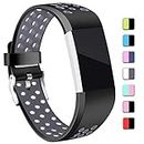 Mornex Strap Compatible for Fitbit Charge 2 Strap Bands,Soft TPU Sports Wristbands Bracelet Replacement Straps with Breathable Holes, Adjustable Watchband