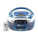 HamiltonBuhl 5050ULTRA Educational Boombox Home CD Player Recorder Blue, 12inx9inx6in