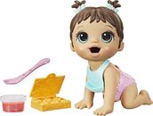 Baby Alive Lil Snacks Baby Puppe braunes Haar realistisches Spielzeug isst Poops 8 Zoll