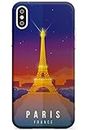 Cartel del Viaje de París Slim Funda para iPhone XS MAX TPU Protector Ligero Phone Protectora con Pasión De Viajar Vacaciones Fiesta De Viaje País