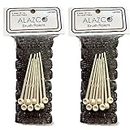 ALAZCO 16 pc Vintage Style Hair Roller MINI Small BRUSH ROLLERS & PINS Mesh Hair Curlers With Bristles 2"x 1/2" with Flexible Locking Pins - Tight Small Curls Short Hair Kids Pageants Doll Hair