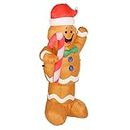 Blow Up Gingerbread Man, Excelente Costura 1,5 M de Altura Impermeable Navidad Inflable Gingerbread Man Color Brillante Lindo para Patio (Enchufe UE 220 a 240V)