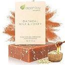 Aspen Kay Naturals Oatmeal Soap Bar. With Organic Raw Honey Goats Milk Organic Shea Butter Can Be Used as a Face Soap or All Over Body Soap. Exfoliating Soap. 4oz Bar.