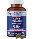 Carbamide Forte Hydrolyzed Marine Collagen, 90 Tablets | Peptides 3000mg with Biotin & Hyaluronic Acid - Collagen Type 1 Powder