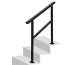 GAOMON Outdoor Handrails Fits 1 to 3 Steps,Adjustable Height Stair Handrail 35"X 38",Integrated Design at Handrail,Staircase Handrail for Outdoor and Indoor Concrete, Porch, Mixed, Step,Brick Step