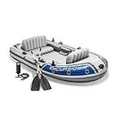 VWretails Excursion 4 Inflatable Rafting and Fishing Boat Set with Aluminium 2 Oars,Dimensions :124" L x 65" W x 17" H(315 x 165 x 43.8) cm