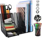 Metal Desk Organizer Caddy Desktop Accessories Storage for Home Office Supplies