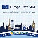 UK Europe Data ONLY SIM Card 30Days | 5G/4G LTE High Speed Prepaid Data Sim Card | Good Reception in UK & Europe | REFILLABLE! (6GB / 30Days)