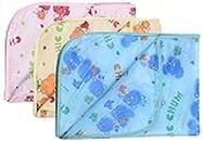 Dream Baby PVC Waterproof Nappy Changing Sheets - Pack of 3 (Multi-Color, 0-3 Months)