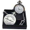 Personalised Laser Engraved Polished Pocket Watch. Custom Fob Watch - Present for Best Man, Usher, Groom, Wedding Favours, Birthday, Valentines, Graduation, Fathers Day Present - Free Box