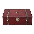 Retro Wooden Storage Box, Decorative Handmade Vintage Jewelry Box for Jewelry Documents, Books, Home Decoration