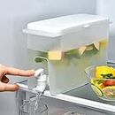 MMCCHB 3.5L Refrigerator Cold Kettle, Plastic Cold Kettle with Faucet Fruit Teapot Lemonade Bucket Drink Container, Refrigerator or Outdoor Use.