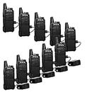 Retevis RT22 2 Way Radios Long Range Rechargeable 16 Channel FRS Small VOX Hands-Free Two Way Radio Walkie Talkies(10 Pack)