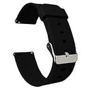 ACM Watch Strap Silicone Belt 22mm compatible with Lg G Watch W100 Smartwatch Casual Classic Band Black