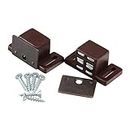 Rok Hardware Heavy Duty 15 lb High Rise Cabinet Magnetic Catch, Brown/Nickel Cabinet Door Magnet, Brown (2 Pack)