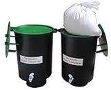 SAMPOORN HOME COMPOSTER- A PRODUCT OF SAMPOORN ZERO WASTE PRIVATE LIMITED is an Aerobic Composting Kit (35L x 2 Composters with Green Lids and Accessories)