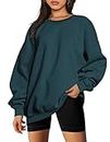 Trendy Queen Sweatshirts for Women Hoodies Oversized Fleece Crewneck Pullover Tops Sweaters Comfy Soft Fall Winter Clothes 2023 Fashion Navy