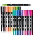 Mr. Pen- Dual Tip Brush Pens, 24 pcs, Assorted Color, Fine & Brush Tip Markers, Markers for Adult Coloring, Coloring Markers for Adults, Adult Coloring Markers, Brush Markers, Dual Tip Markers