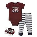 Hudson Baby Unisex Baby Cotton Bodysuit, Pant and Shoe Set, Boy Daddy Short Sleeve, 0-3 Months
