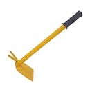 Hectare Traditional Garden Hoe with 2 Prong | Gardening, Weeding Hand Tool - Yellow.