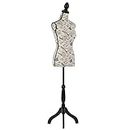 FDW Mannequin Manikin 60”-67”Height Adjustable Female Dress Model Display Torso Body Tripod Stand Clothing Forms (cm)