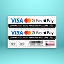 2023/24 Pegatina de pagos con tarjeta sin contacto tienda de taxis VISA Google Apple Pay + GRATIS