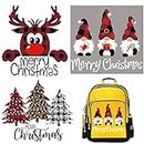 Christmas Iron on Patches, Christmas Iron on Transfers Christmas Buffalo Plaid Heat Transfer Stickers Iron on Clothing Patches for Jackets T-Shirt Jeans Pillow Backpacks Clothes Garments Decorations