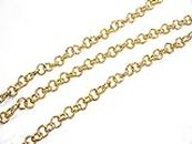 The Design Cart Round Cut Design Golden Metal Chain (1 Meter) Can be used for Embellishing handbags, Garments And Craft Accessories