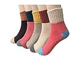 Aeoss Women's 3 Pairs Vintage Style Winter Knitting Warm Wool Crew Socks, Stylish Pack of 3 Pairs Vintage Style Wool Crew Socks For Women/Girls (Free Size_Multi Color)
