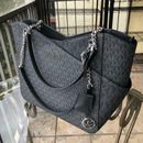 Michael Kors Women Ladies Large Black Shoulder Tote Handbag Purse Bag Satchel MK