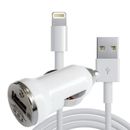 2 IN 1 CAR CHARGER + USB DATA CABLE CHARGE FOR iPhone 5 5C 5S 6 6plus ipod touch