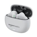 amazon basics True Wireless in-Ear Earbuds with Mic, Low-Latency Gaming Mode, Touch Control, IPX5 Water-Resistance, Bluetooth 5.3, Up to 60 Hours Play Time, Voice Assistance and Fast Charging (White)