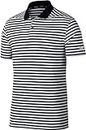 Nike Men's Dry Victory Stripe Polo Golf Shirt, Black/Grey/White, X-Large