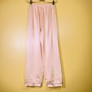 Pantalones sedosos de pierna ancha vintage XS 24" cintura melocotón lencería de seda salón para dormir asiático