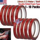 1-10X Auto Tape Acrylic Foam Double Sided Mounting Adhesive 3m x 10mm Truck Car