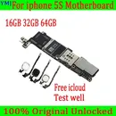 Logic Board Original Unlock For IPhone 5S Clean Icloud Motherboard With/No Touch ID For IPhone 5S