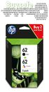  Envy 5646 e-All-in-One Printer - Genuine HP 62 2-Pack Black/Tri-colour Original