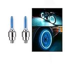 A4s Automotive & Accessories Blue Colour LED Fireflys Wheel Valve Cap for Bicycle, Motorcycle and Cars (Blue) - Set of 2