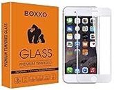 BOXXO Premium Edge to Edge Tempered Glass Screen Protector for Apple iPhone 6S Plus [flexible] [Gorilla] Bubble Free Installation [Screatch proof] [Guard] - White