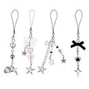 Amaxiu 4Pcs Cute Phone Charms, Cell Phone Charms Strap Mobile Phone Pendant Pink Strawberry Butterfly Star Phone Charm Phone Accessories for Phone Bag Keychain Camera Decor