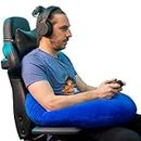 Valari Rare Gaming Pillow | Ergonomic Gaming Lap Pillow Provides Wrist & Elbow Support, Reduces Shoulder & Neck Pressure | Plush Arm Rest Pillow with a Washable Cover & Easy-Storage Clip, (Blue)