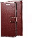 Leather Finishing Magnetic Vintage Flip Wallet Case Cover Compatible for Samsung Galaxy S6 Edge Brown