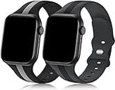 A.S. PLATINUM {2 Pack Designer Sport Strap Compatible for iWatch Bands 42|44|45|49mm Men Women, Soft Silicone Strap Wristbands for Apple Watch Series 8/7/6/5/4/3/2/1/SE/Ultra-(Multicolor,Pattern 6)