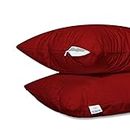 MY ARMOR Waterproof & Dustproof Cotton Terry Pillow Protectors, Standard Size | 220+ GSM- Set of 2, Maroon (18" x28")