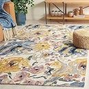Safavieh Jardin Collection Area Rug - 5' x 8', Ivory & Pink, Handmade Wool, Floral Design, Ideal for Living Room, Bedroom, Dining Room (JAR350A-5)